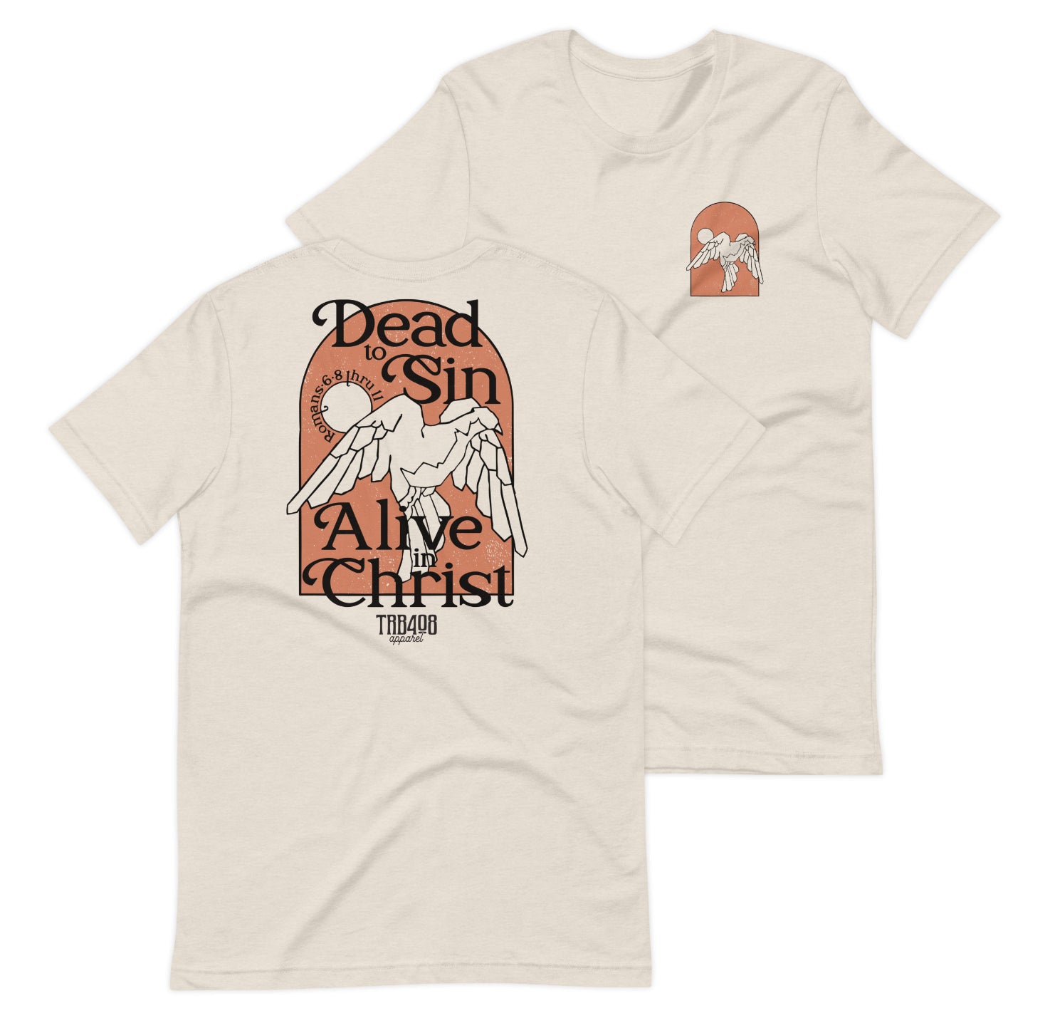 Dust short sleeve Alive In Christ Tee, Front and Back, Christian Apparel