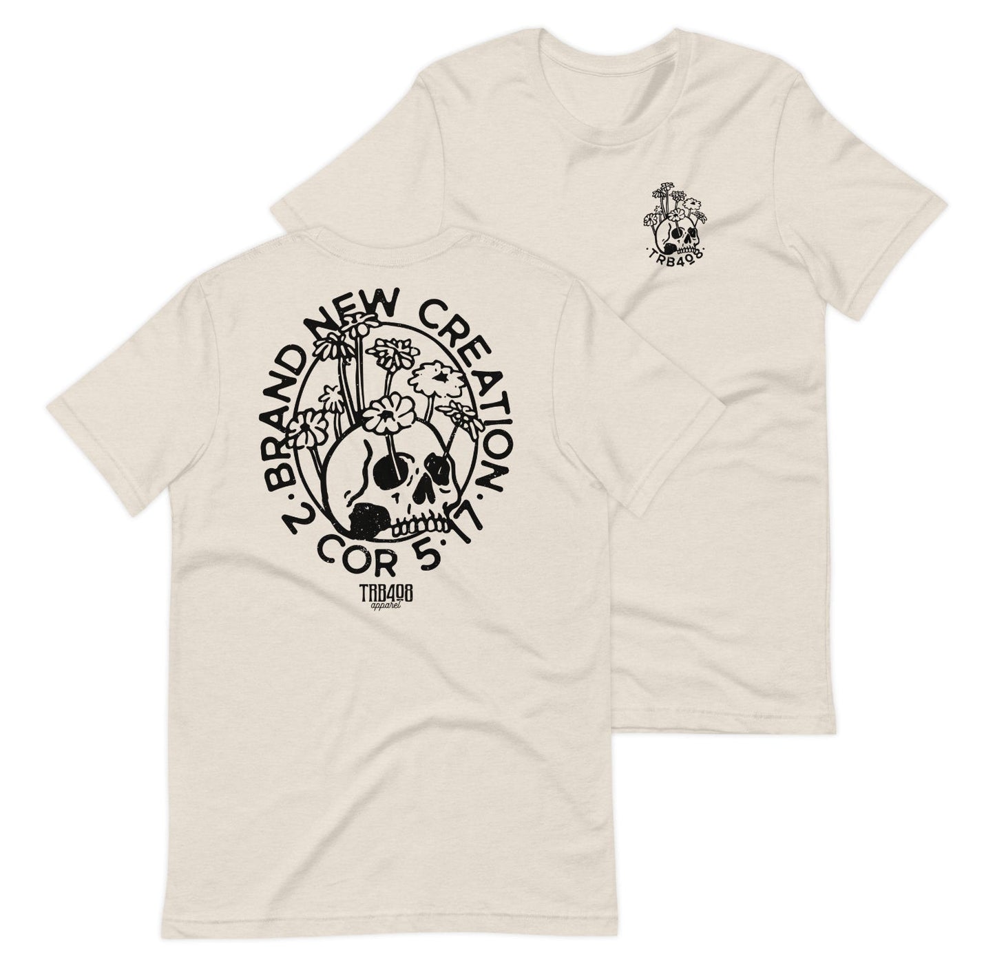 Dust short sleeve Brand New Creation Tee, Front and Back, Christian Apparel