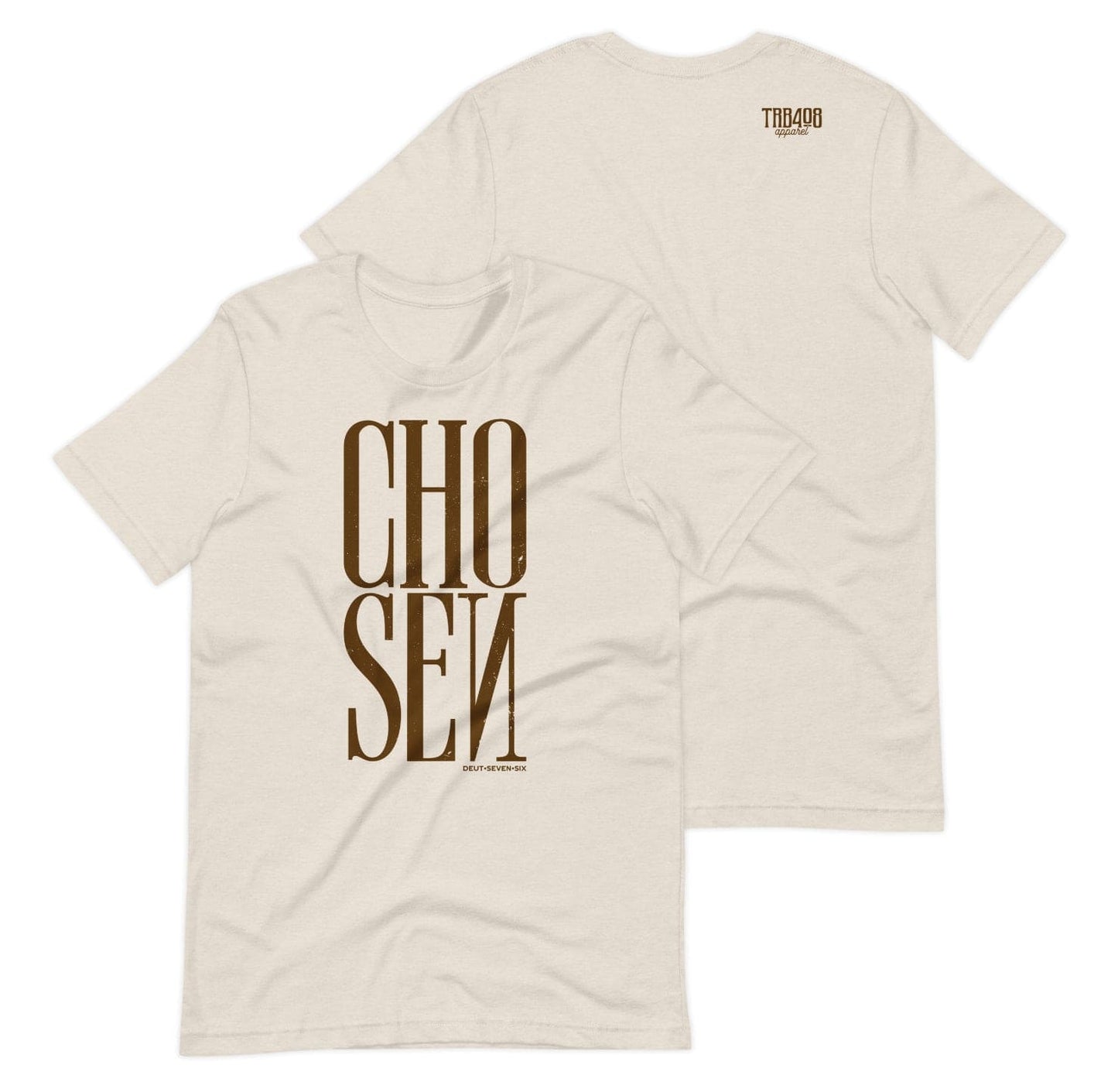 Dust short sleeve Chosen Tee, Front and Back, Christian Apparel