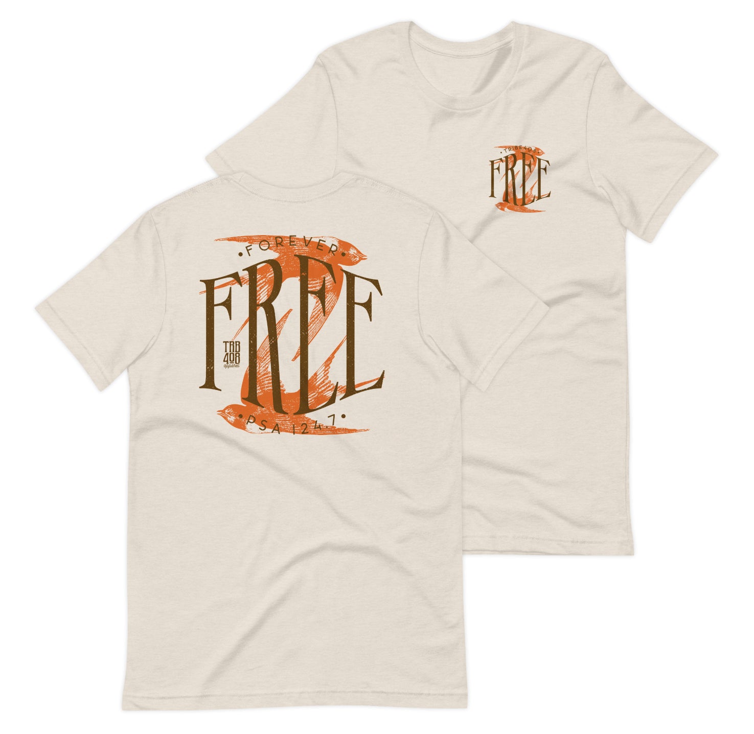 Dust short sleeve Free Bird Tee, Front and Back, Christian Apparel