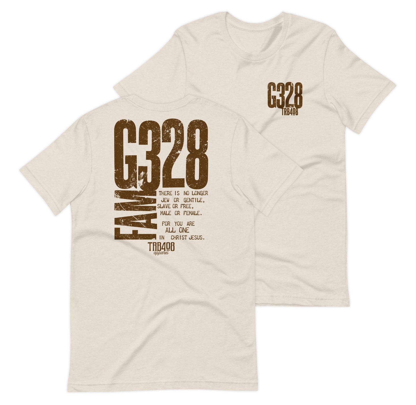Dust short sleeve G-Fam Tee, Front and Back, Christian Apparel