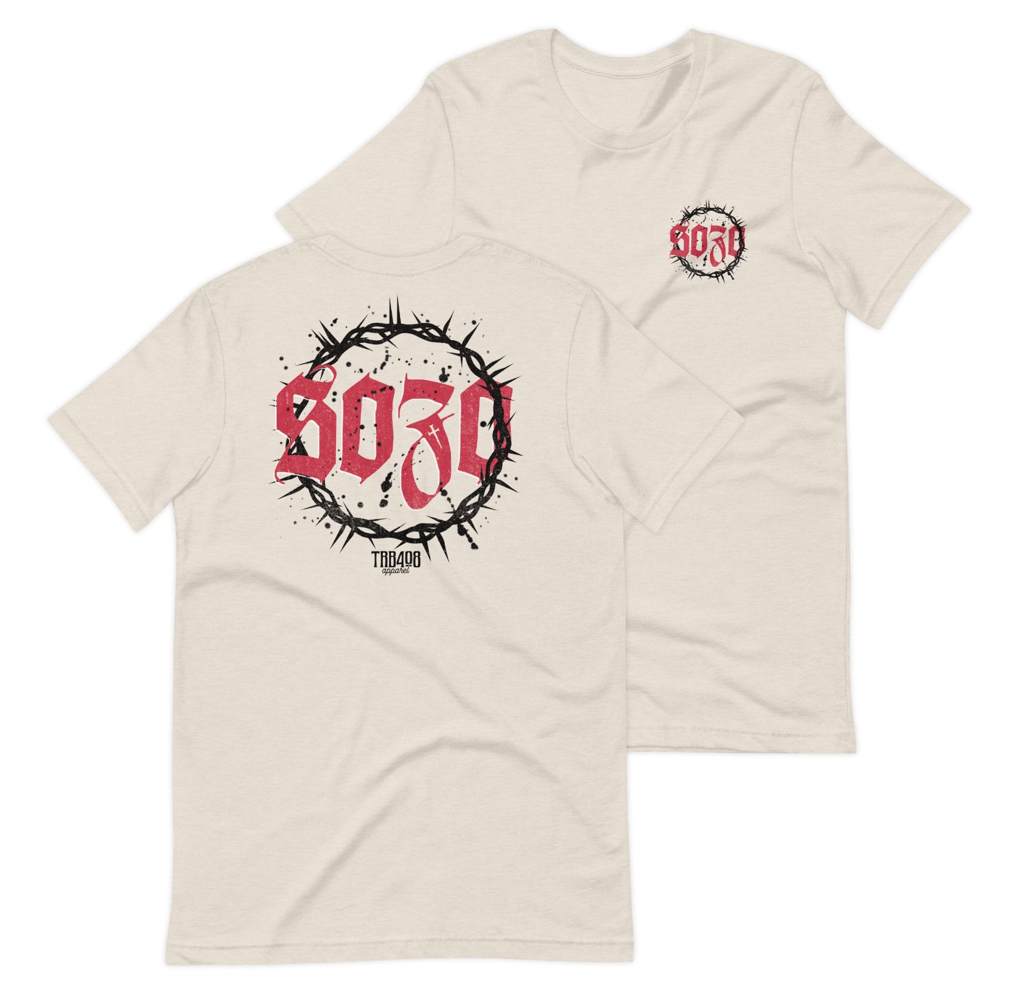 Dust short sleeve Sozo Tee, Front and Back, Christian Apparel