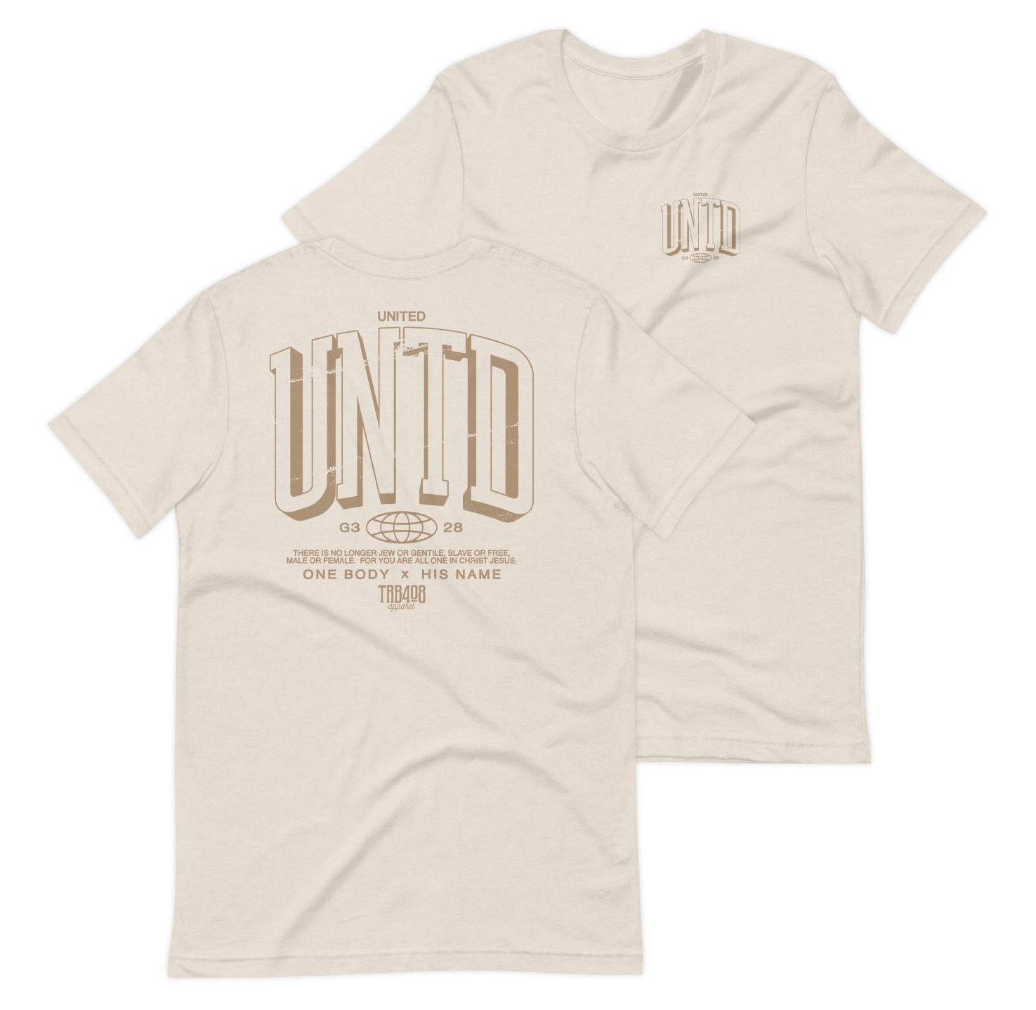 Dust short sleeve The Tall UNTD Tee, Front and Back, Christian Apparel