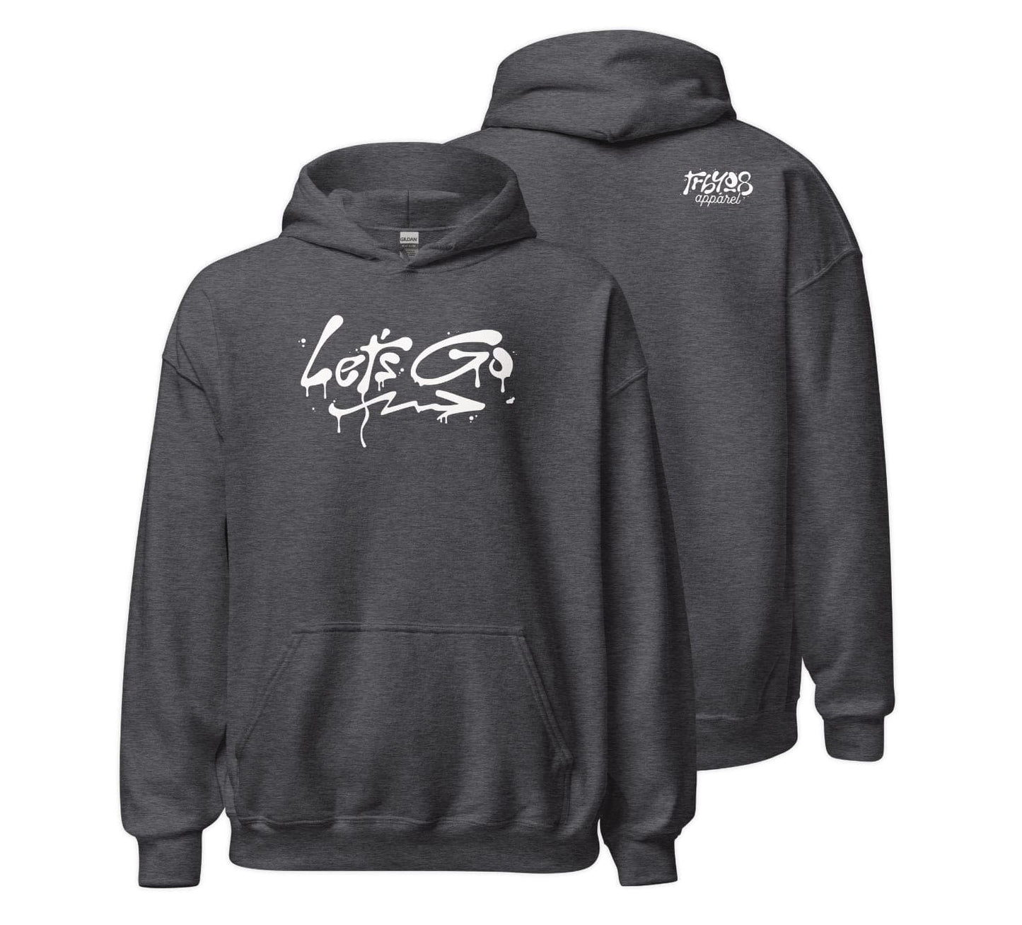 Gray Let's Go Hoodie, Front and Back, Christian Apparel