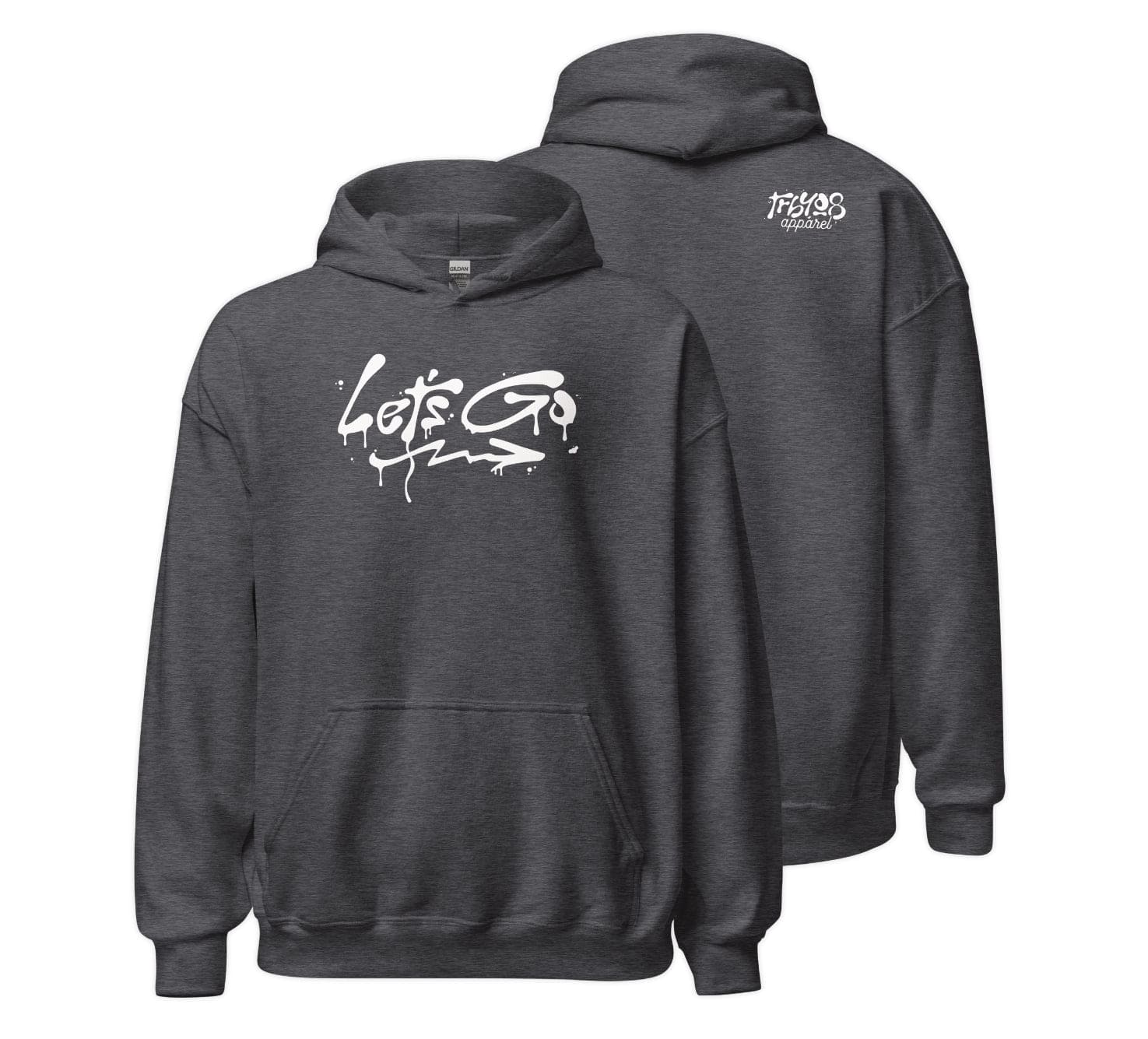 Gray Let's Go Hoodie, Front and Back, Christian Apparel