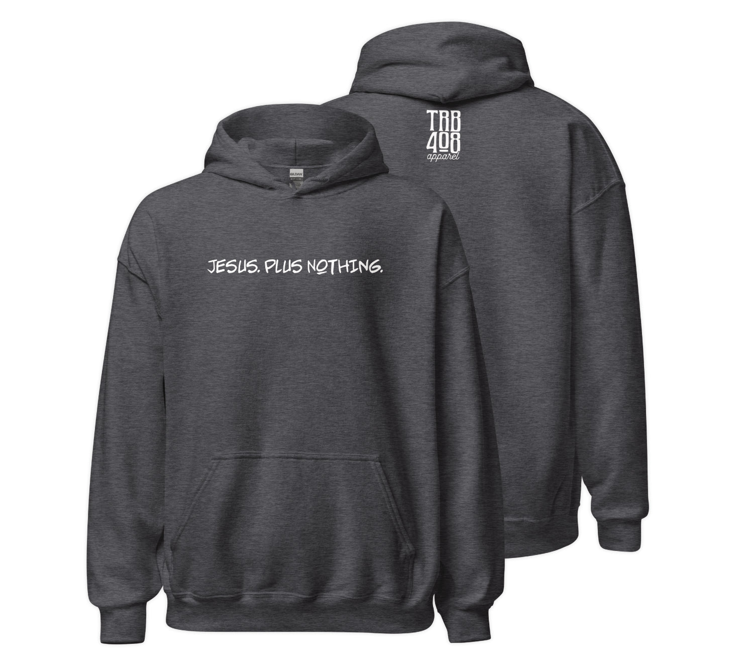 Gray Nothing Hoodie, Front and Back, Christian Apparel