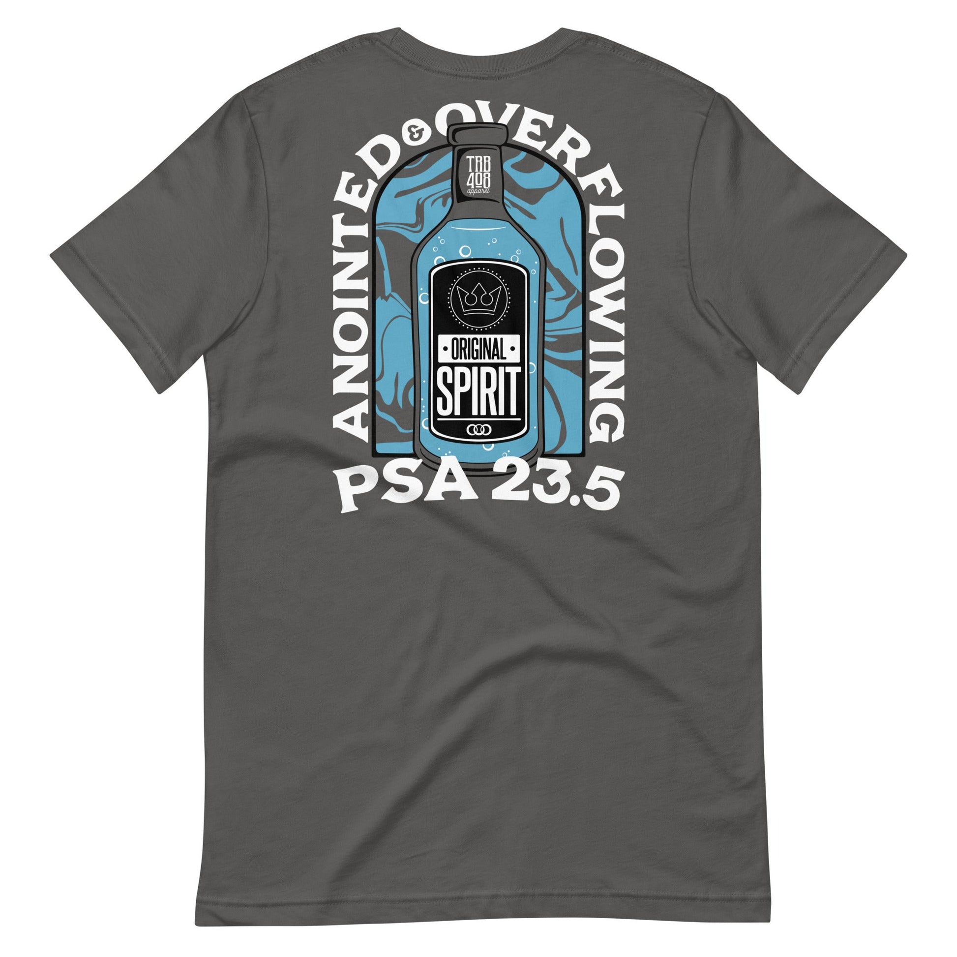 Gray short sleeve A&O Tee, Back, Christian Apparel