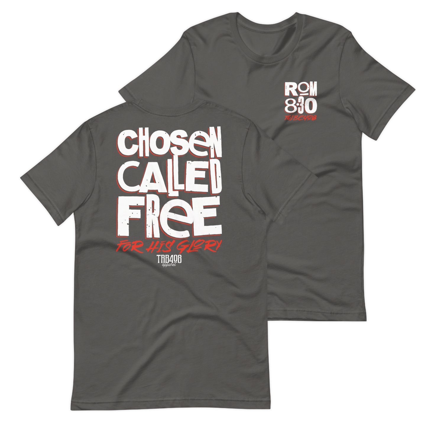 Gray short sleeve CCFG Tee, Front and Back, Christian Apparel