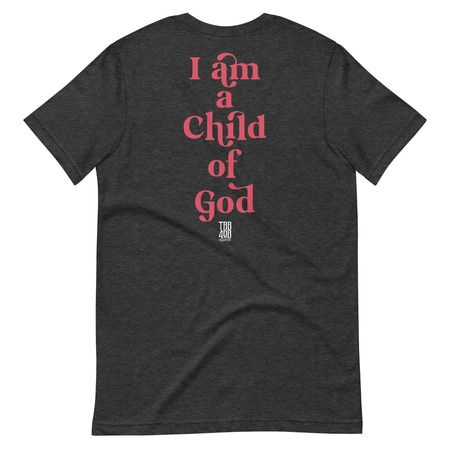 Gray short sleeve Child Of God Tee, Back, Christian Apparel