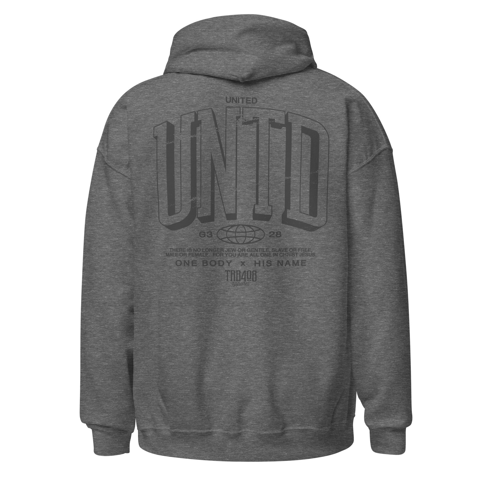 Gray The Tall UNTD Hoodie, Back, Christian Apparel