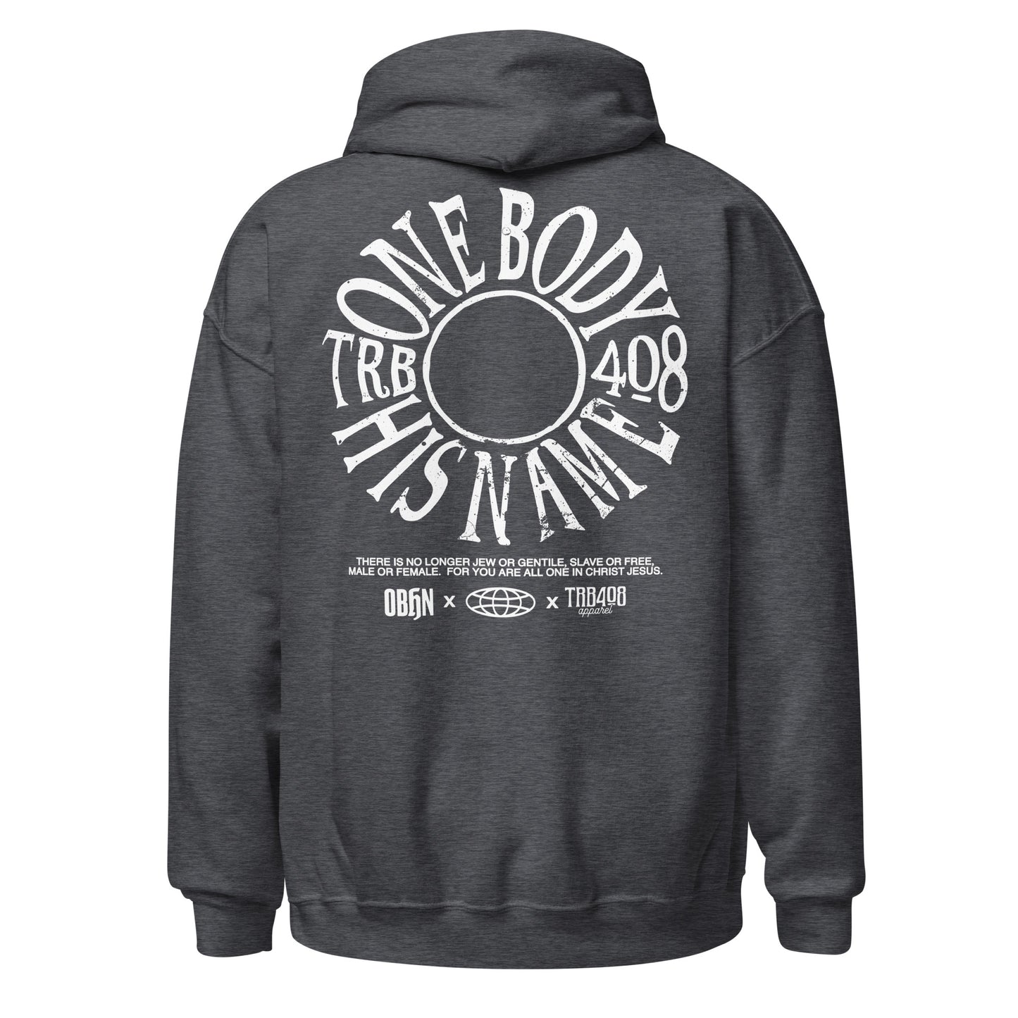 Gray The TRIBE Hoodie, Back, Christian Apparel
