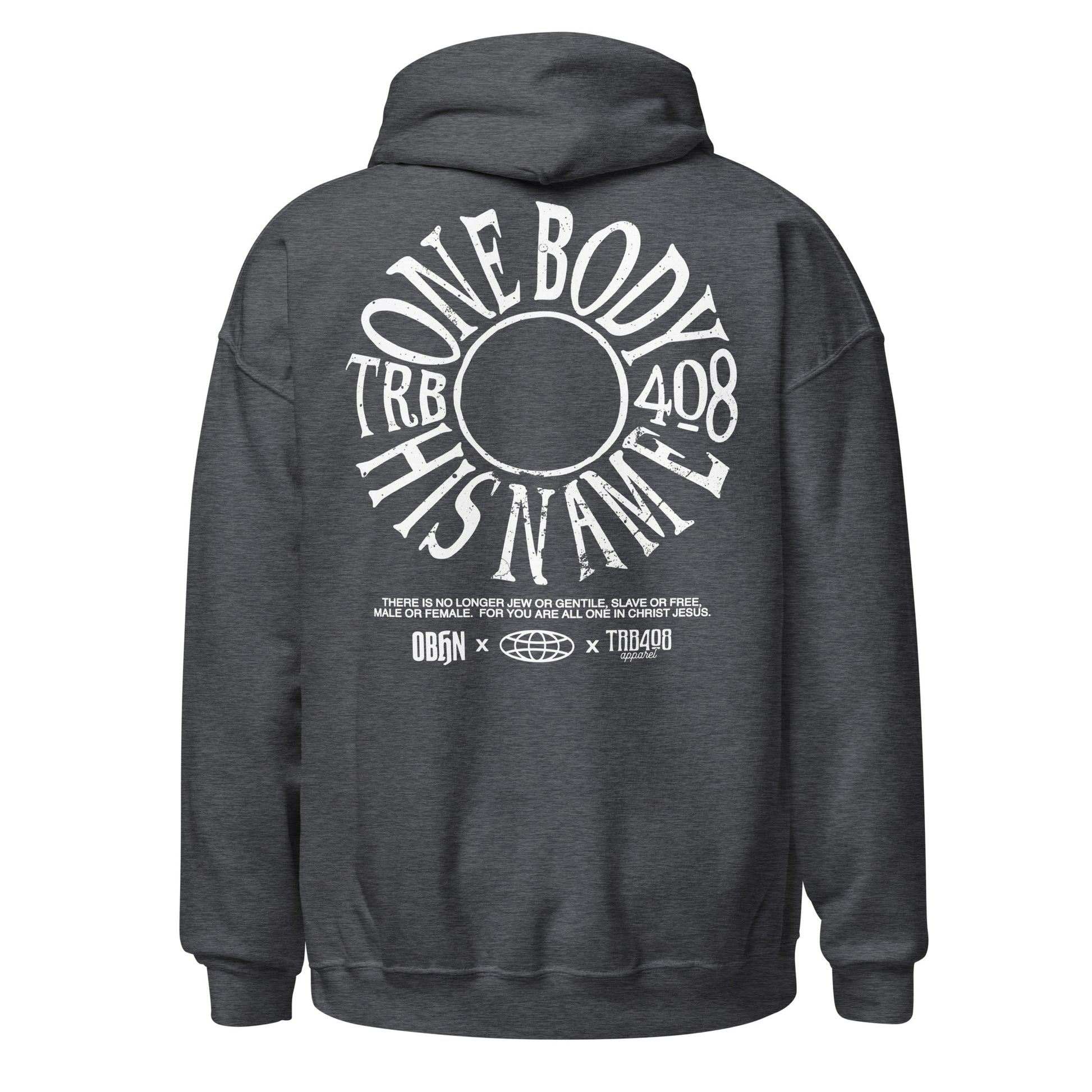 Gray The TRIBE Hoodie, Back, Christian Apparel