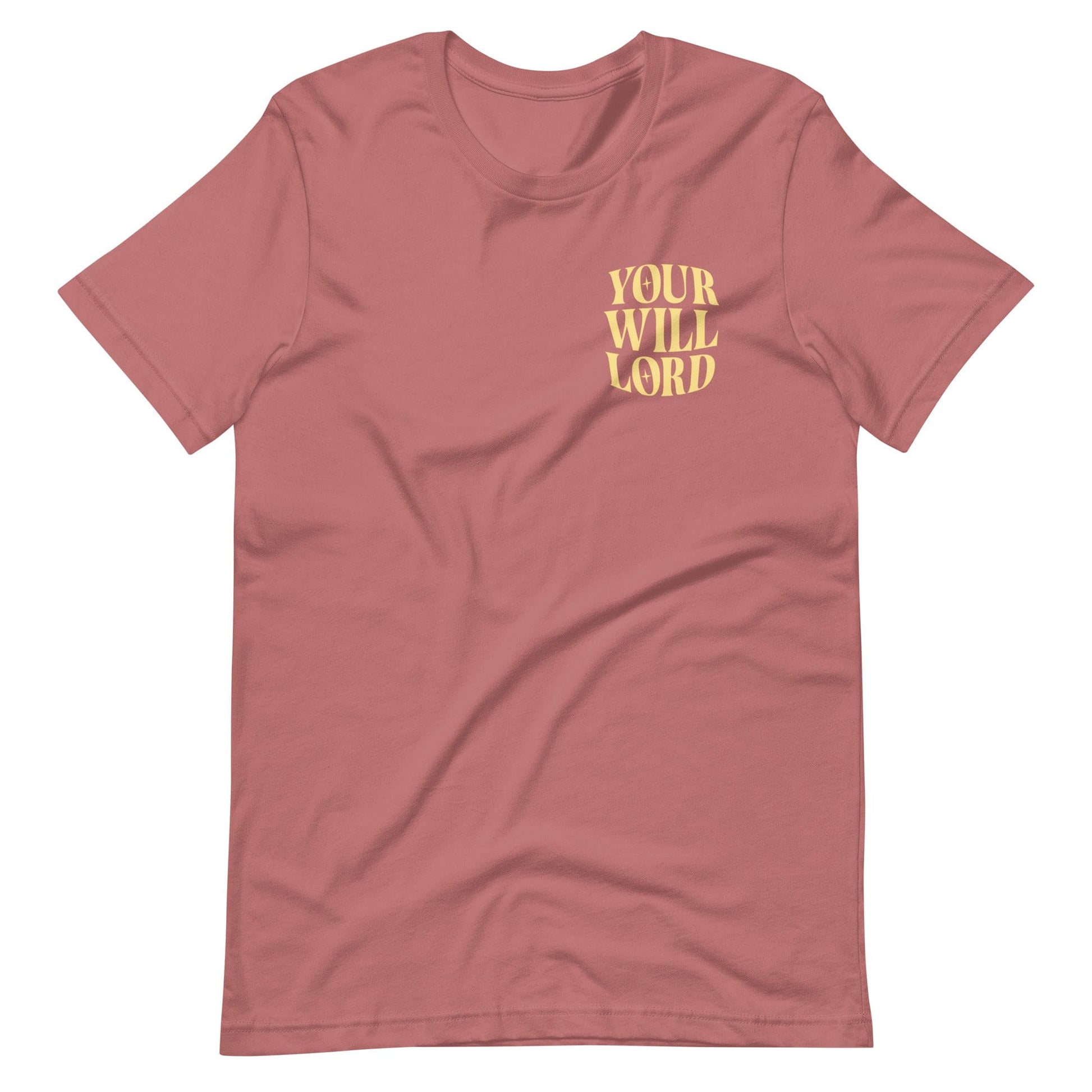 Mauve short sleeve His Will Tee, Front, Christian Apparel