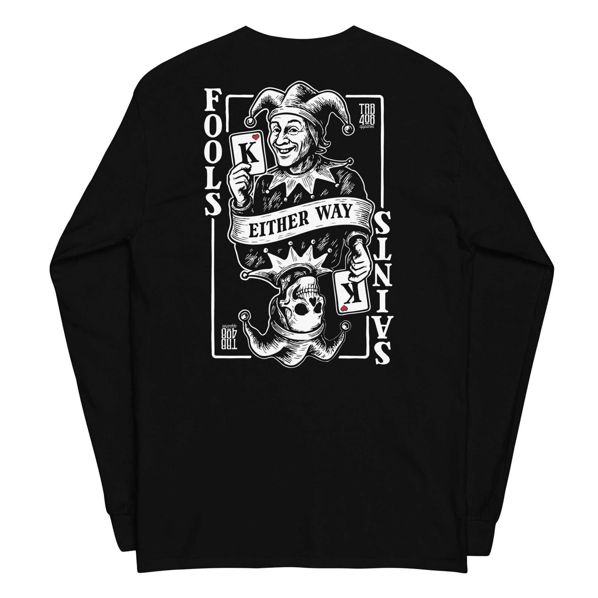Black long sleeve Joker Tee, Back, Christian Apparel