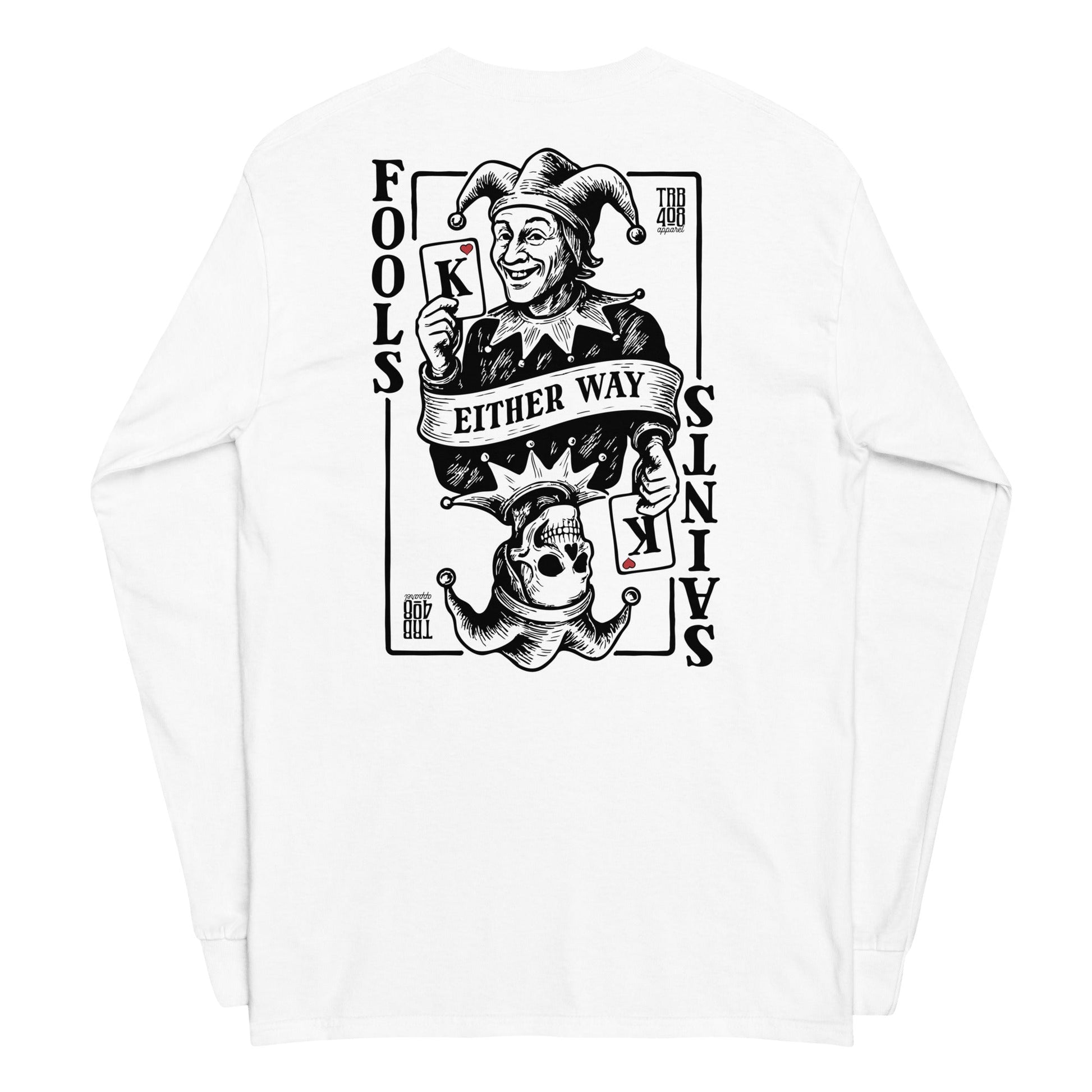 White long sleeve Joker Tee, Back, Christian Apparel