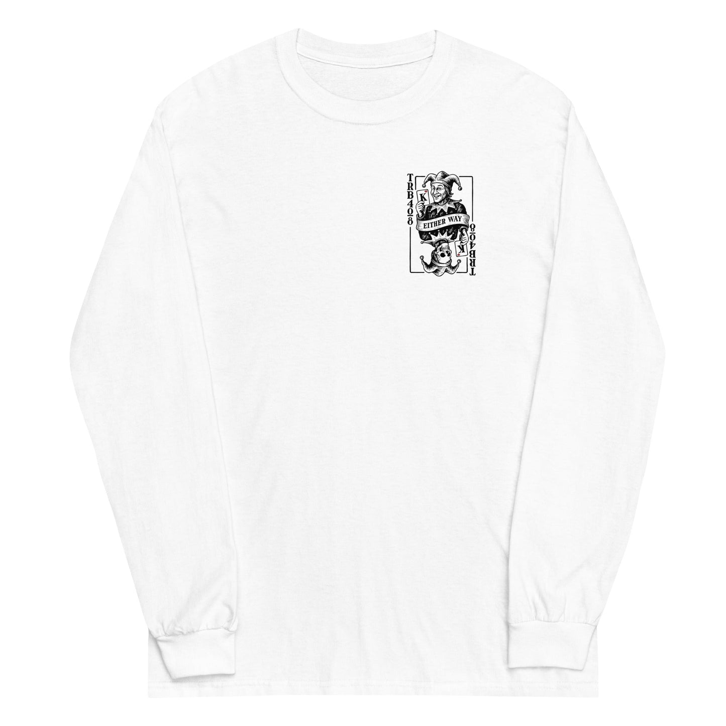White long sleeve Joker Tee, Front, Christian Apparel