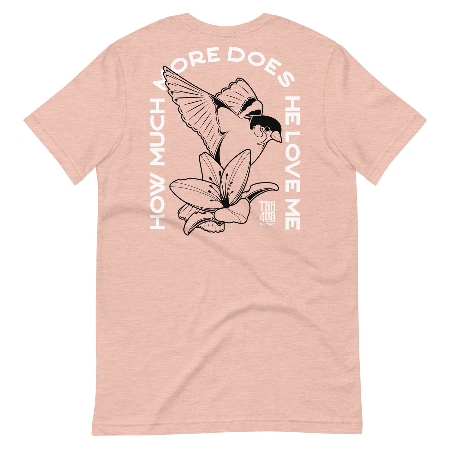 Pink short sleeve Sparrow And Lily Tee, Back, Christian Apparel