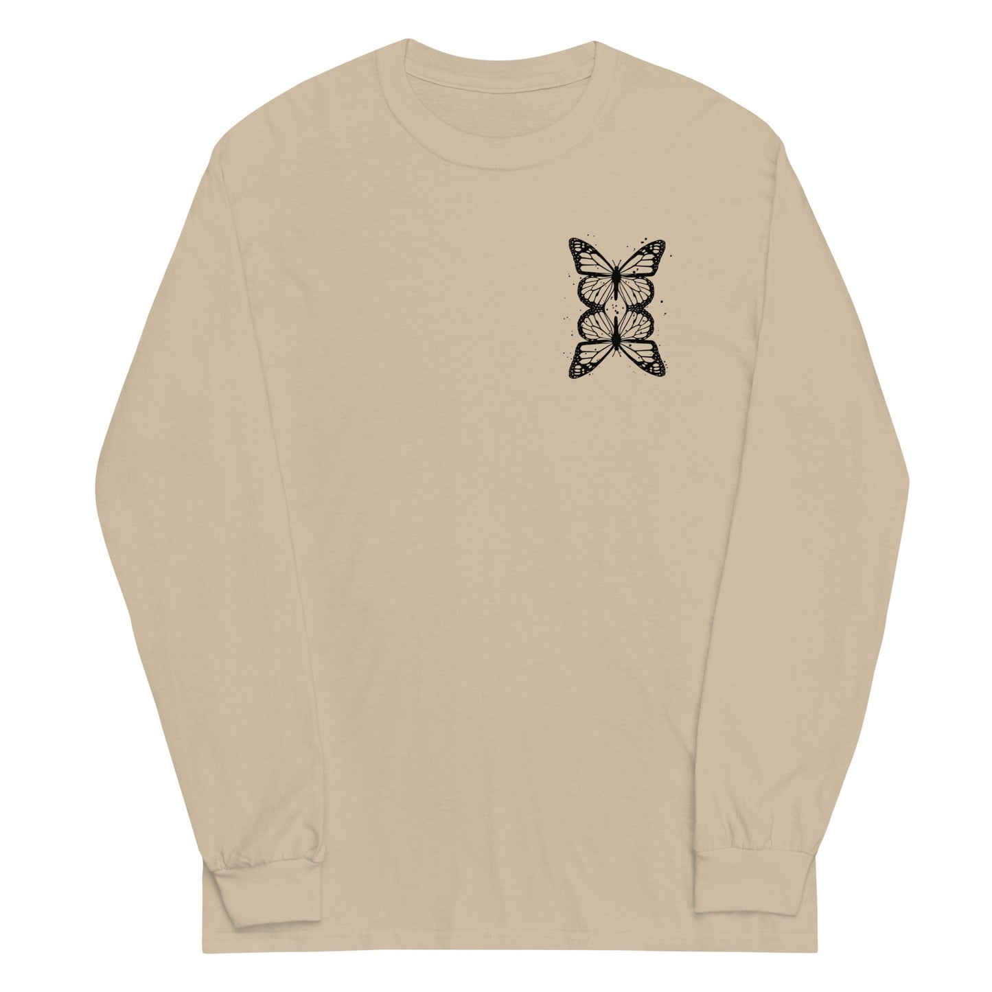 Sand long sleeve Butterfly Tee, Front, Christian Apparel