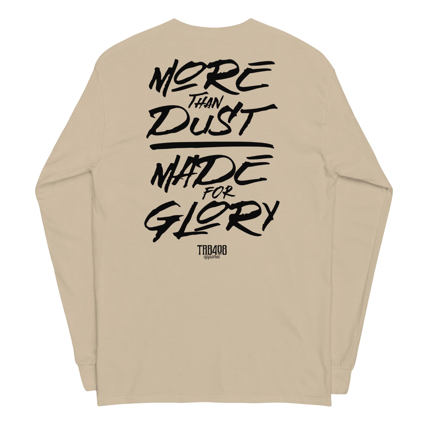 Sand long sleeve Dust & Glory Tee, Back, Christian Apparel