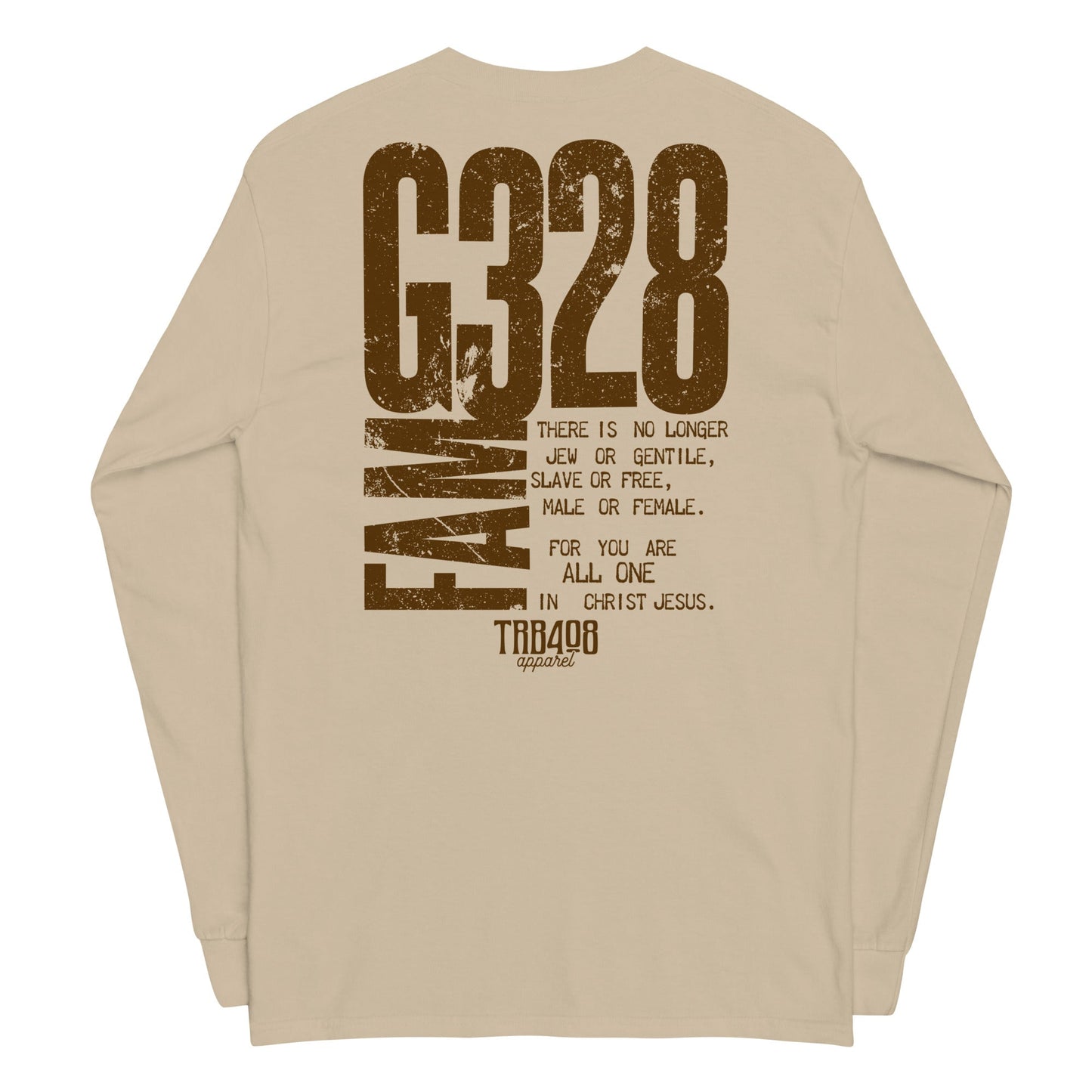 Sand long sleeve G-Fam Tee, Back, Christian Apparel