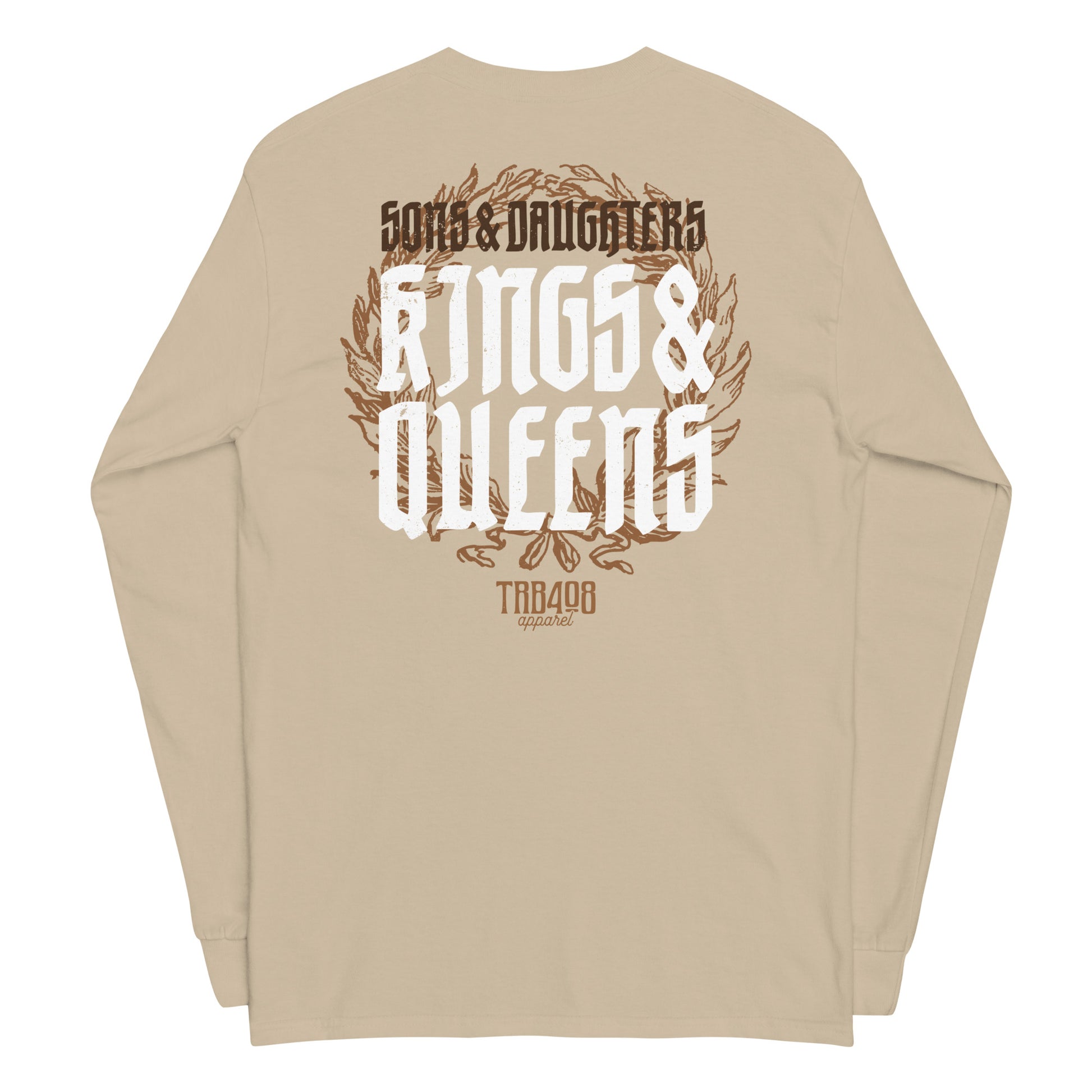 Sand long sleeve Heirs Tee, Back, Christian Apparel