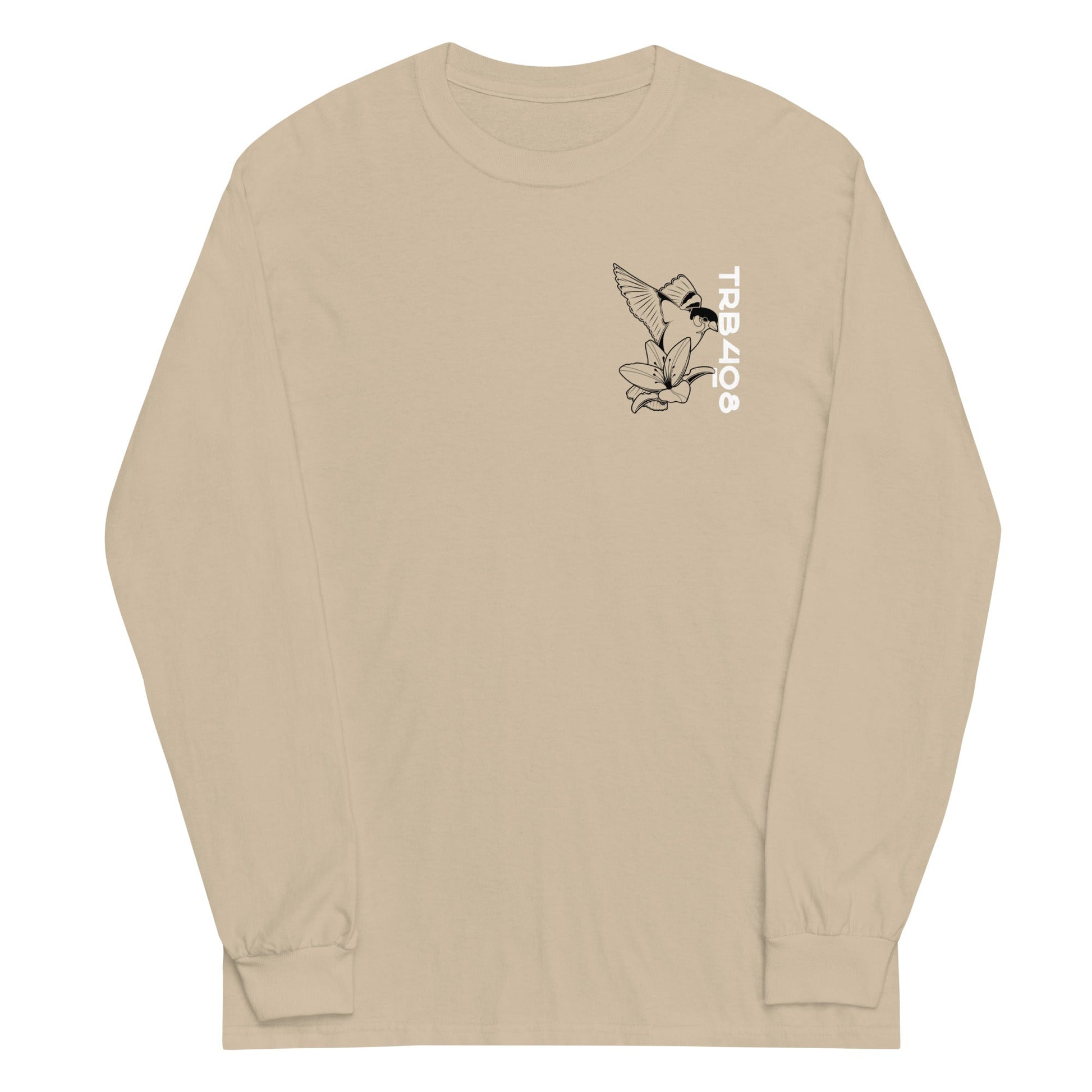 Sand long sleeve Sparrow & Lily Tee, Front, Christian Apparel