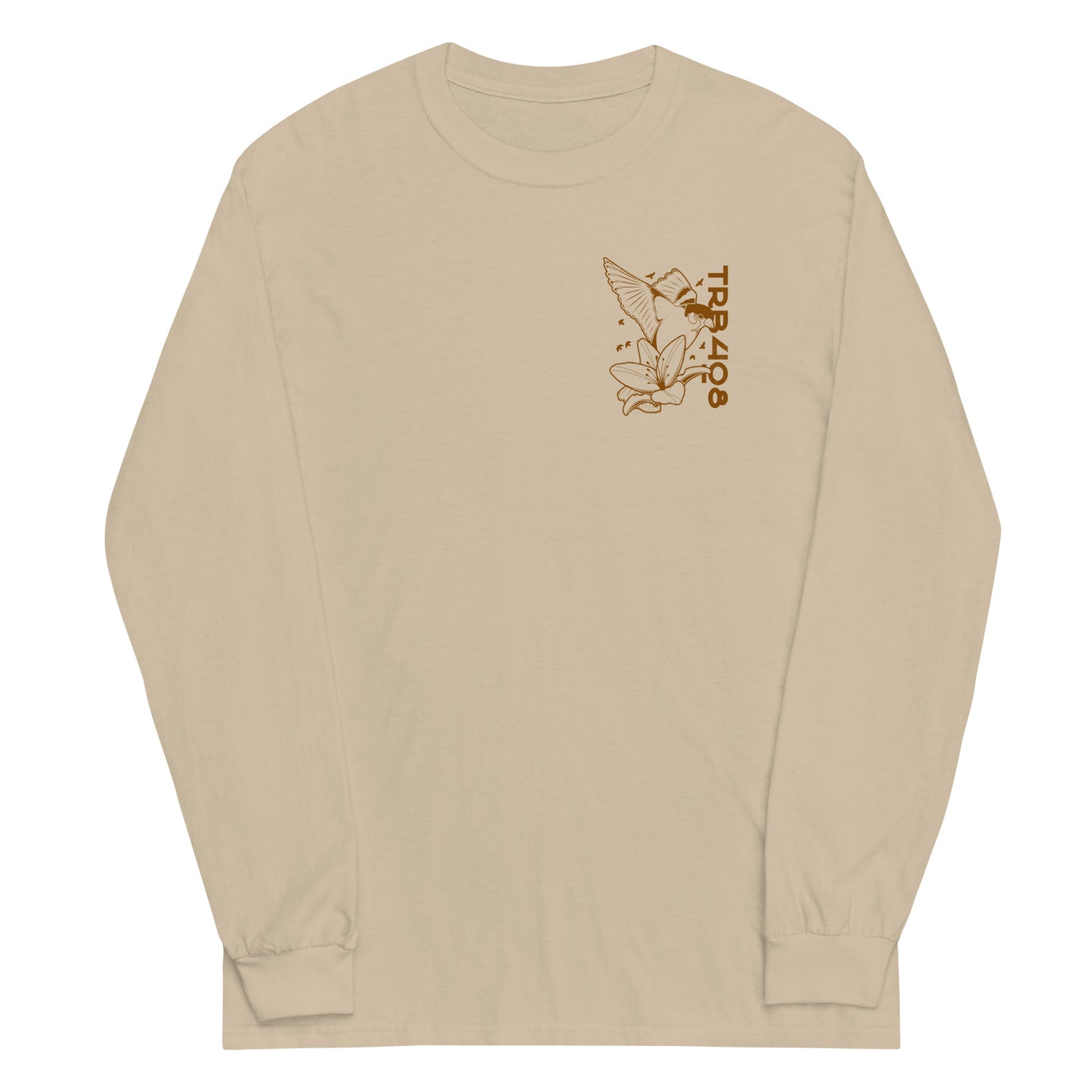 Sand long sleeve Sparrow & Lily Tee, Front, Christian Apparel