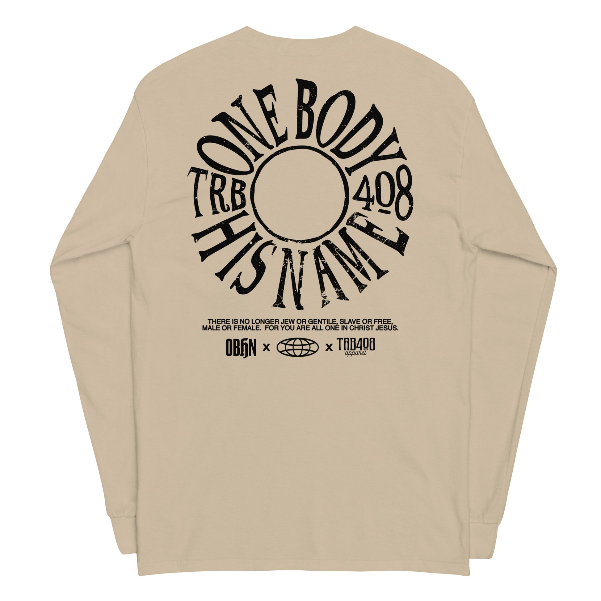 Sand long sleeve The TRIBE Tee, Back, Christian Apparel