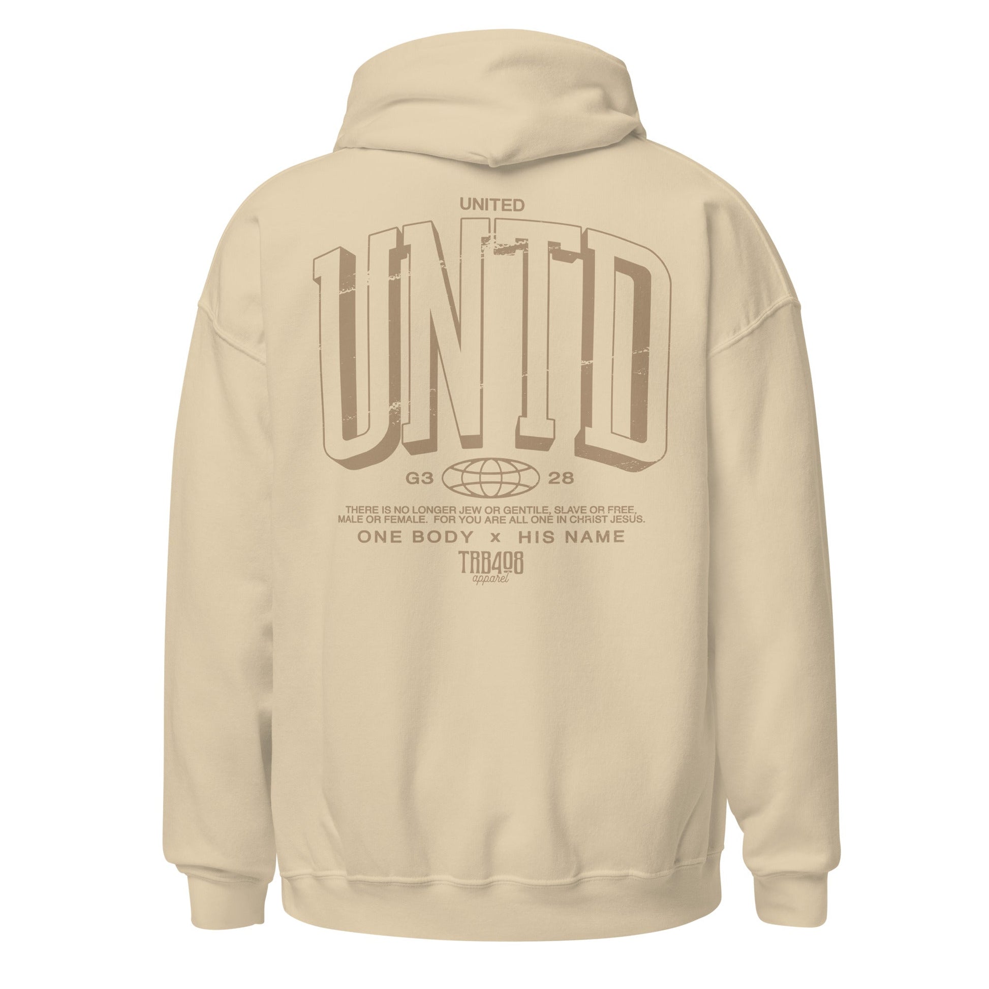 Sand The Tall UNTD Hoodie, Back, Christian Apparel