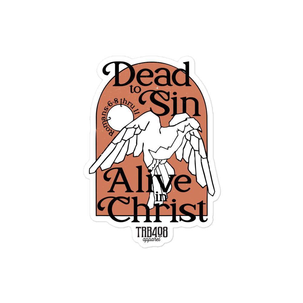 Alive In Christ Sticker, Front, Christian Apparel