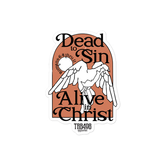 Alive In Christ Sticker, Front, Christian Apparel