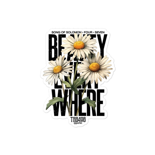Beauty Everywhere Sticker, Front, Christian Apparel