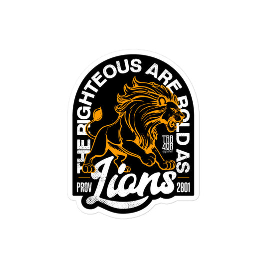 Bold As Lions Sticker, Front, Christian Apparel
