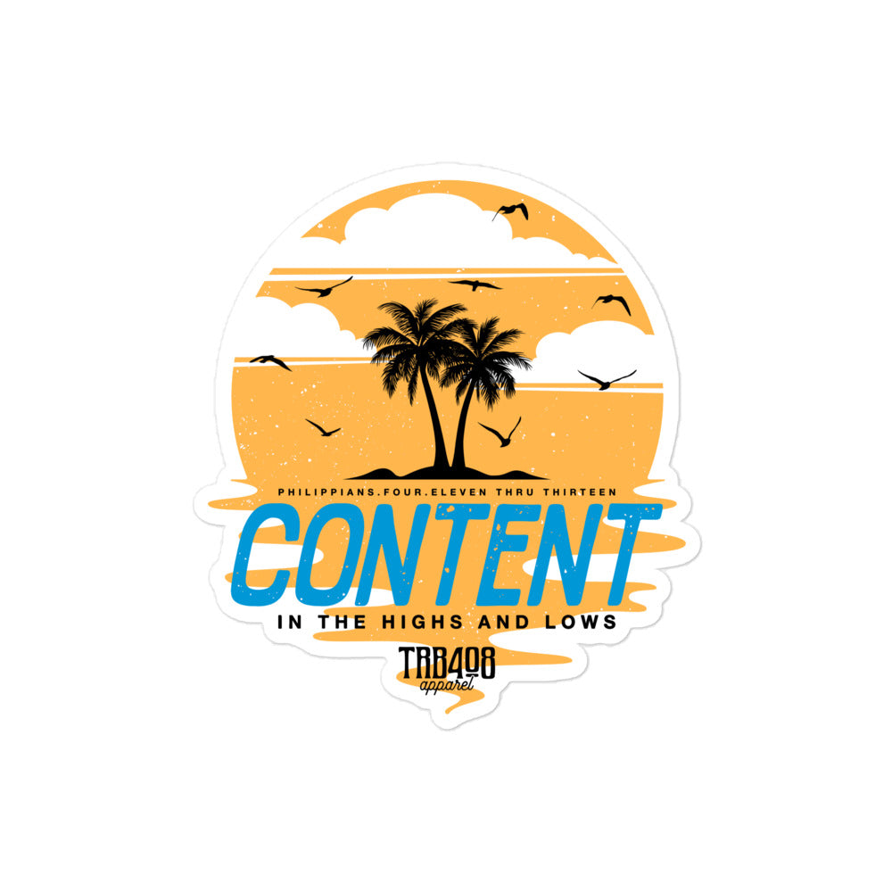 Content Sticker, Front, Christian Apparel