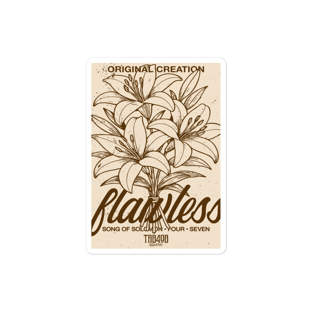 Flawless Rose 2 Sticker, Front, Christian Apparel