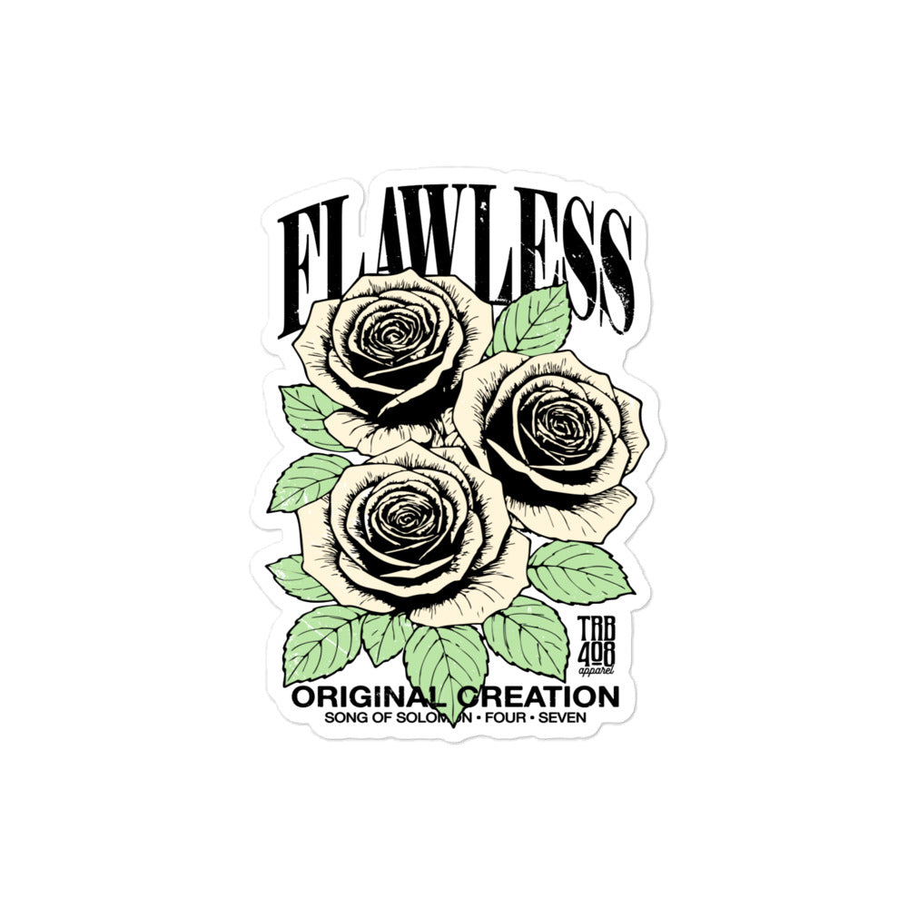 Flawless Rose Sticker, Front, Christian Apparel