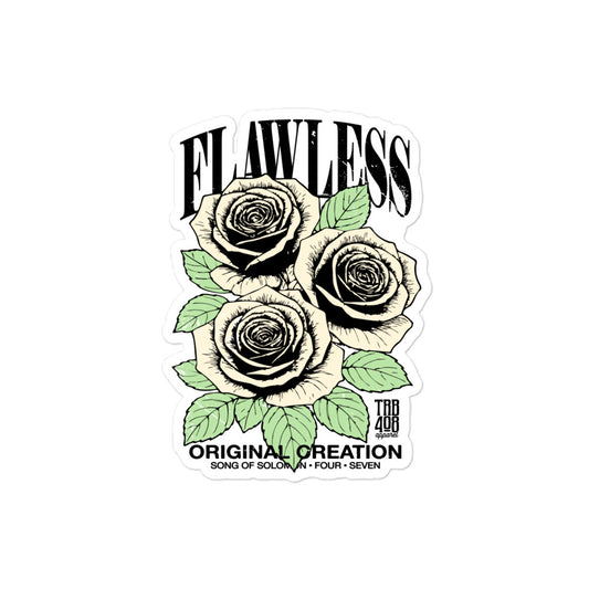 Flawless Rose Sticker, Front, Christian Apparel