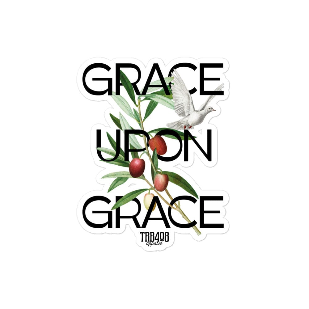 The Grace Upon Grace Sticker, Front, Christian Apparel