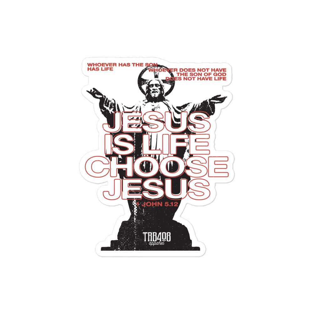 Jesus Is Life Sticker, Front, Christian Apparel