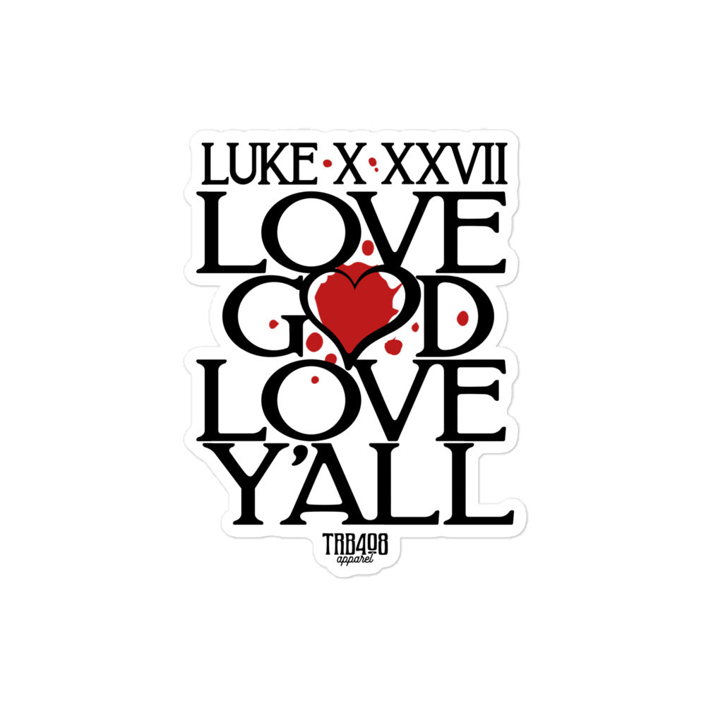 Love Y'all Sticker, Front, Christian Apparel