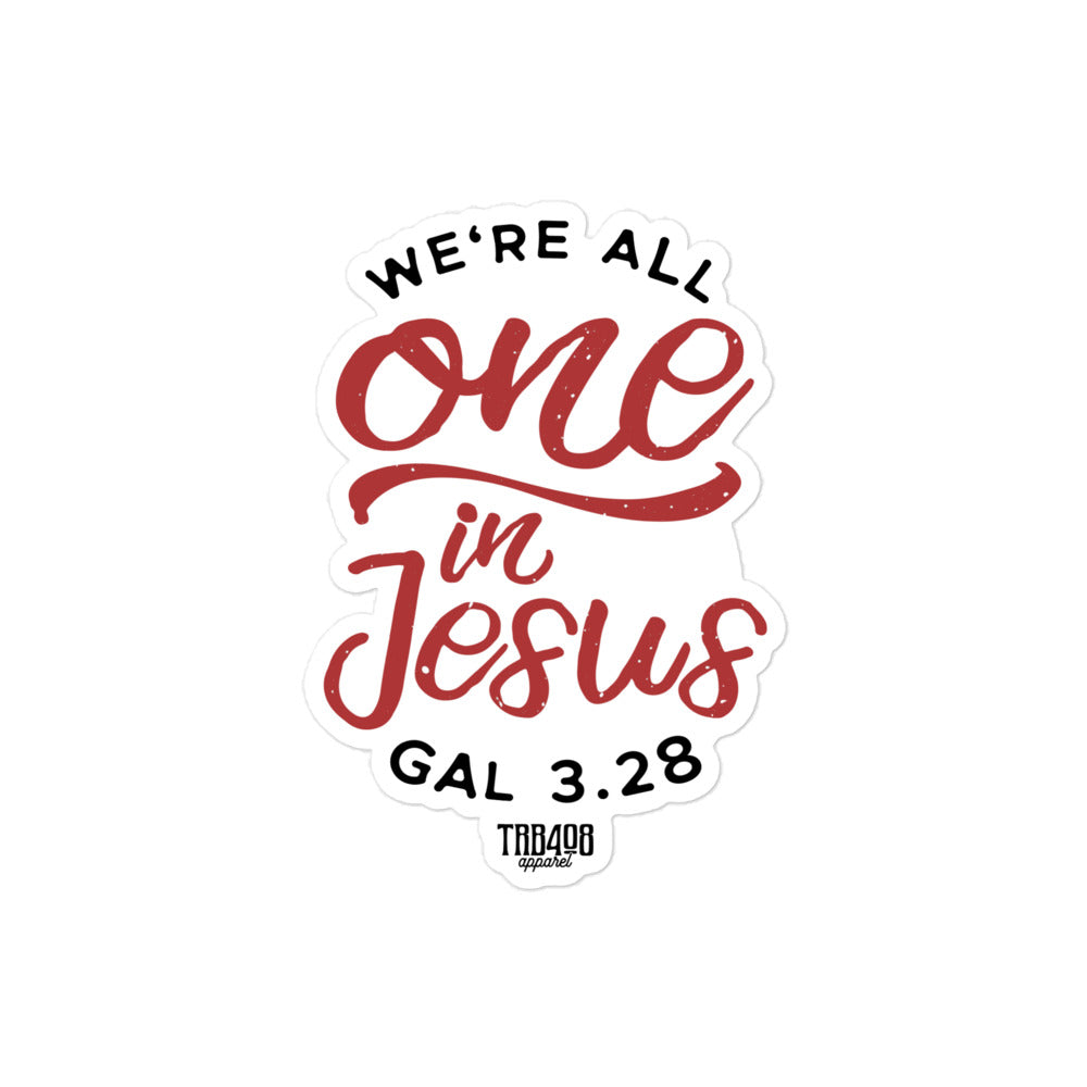 The One In Jesus Sticker, Front, Christian Apparel