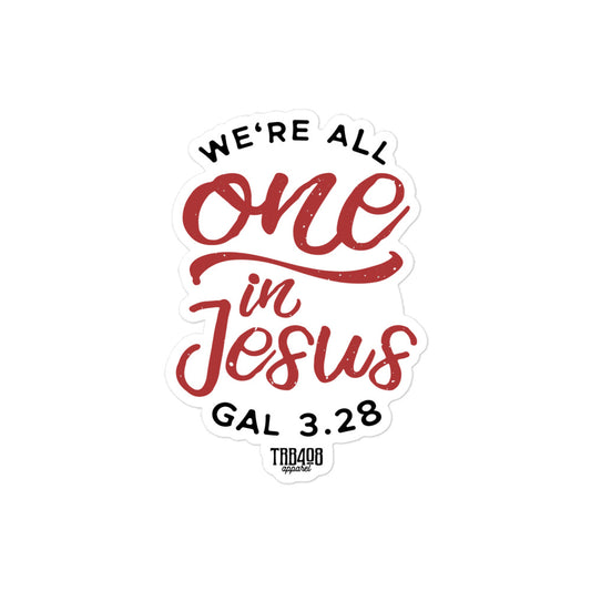 The One In Jesus Sticker, Front, Christian Apparel