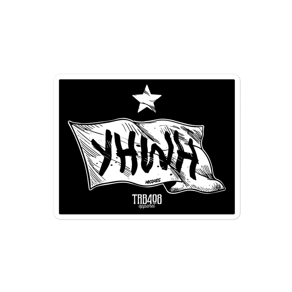 The YHWH Flag Sticker, Front, Christian Apparel