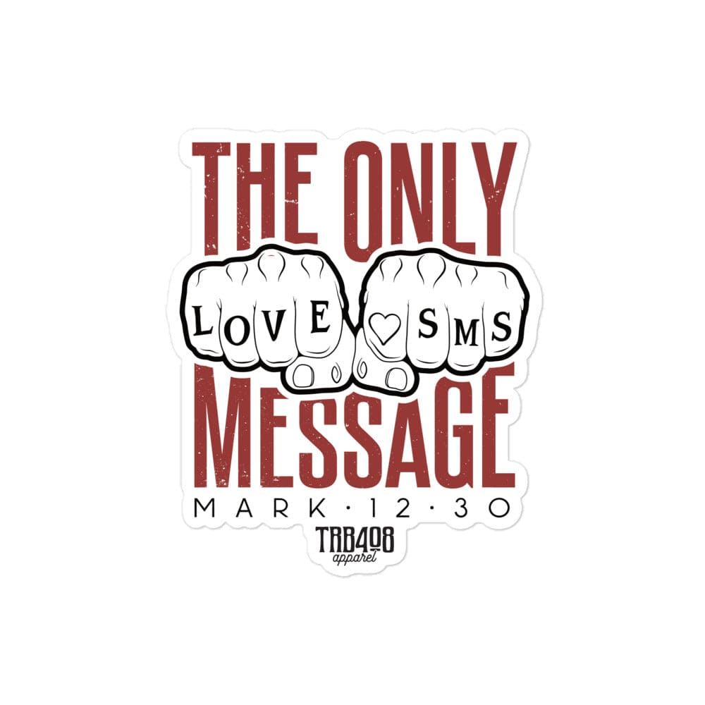 The Love Message Sticker, Front, Christian Apparel