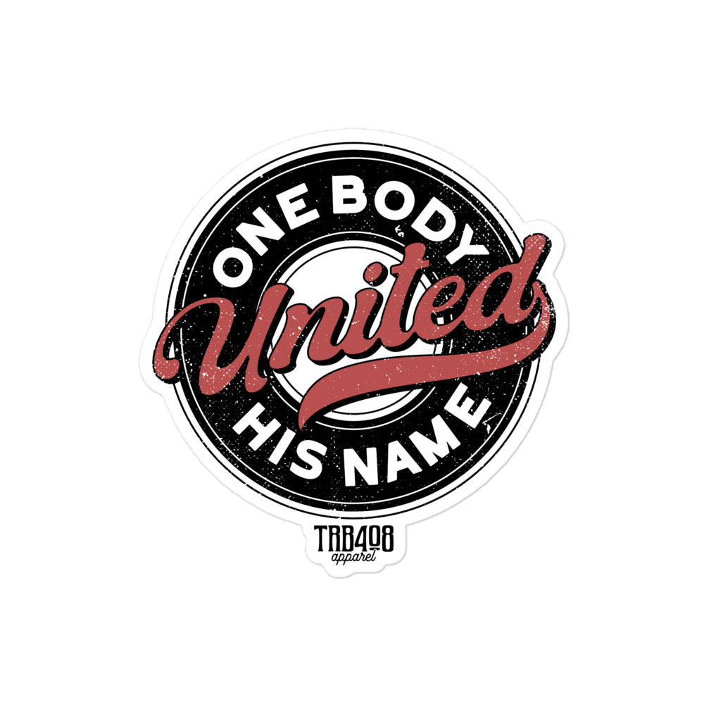 The United Retro Ring Sticker, Front, Christian Apparel