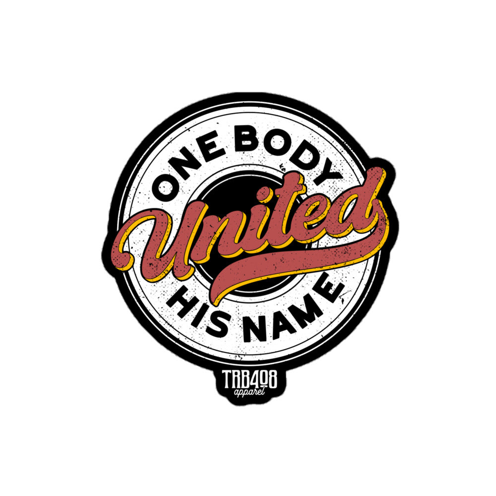 United Retro Ring Sticker, Front, Christian Apparel