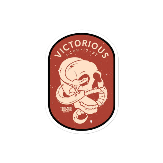The Victorious Sticker, Front, Christian Apparel