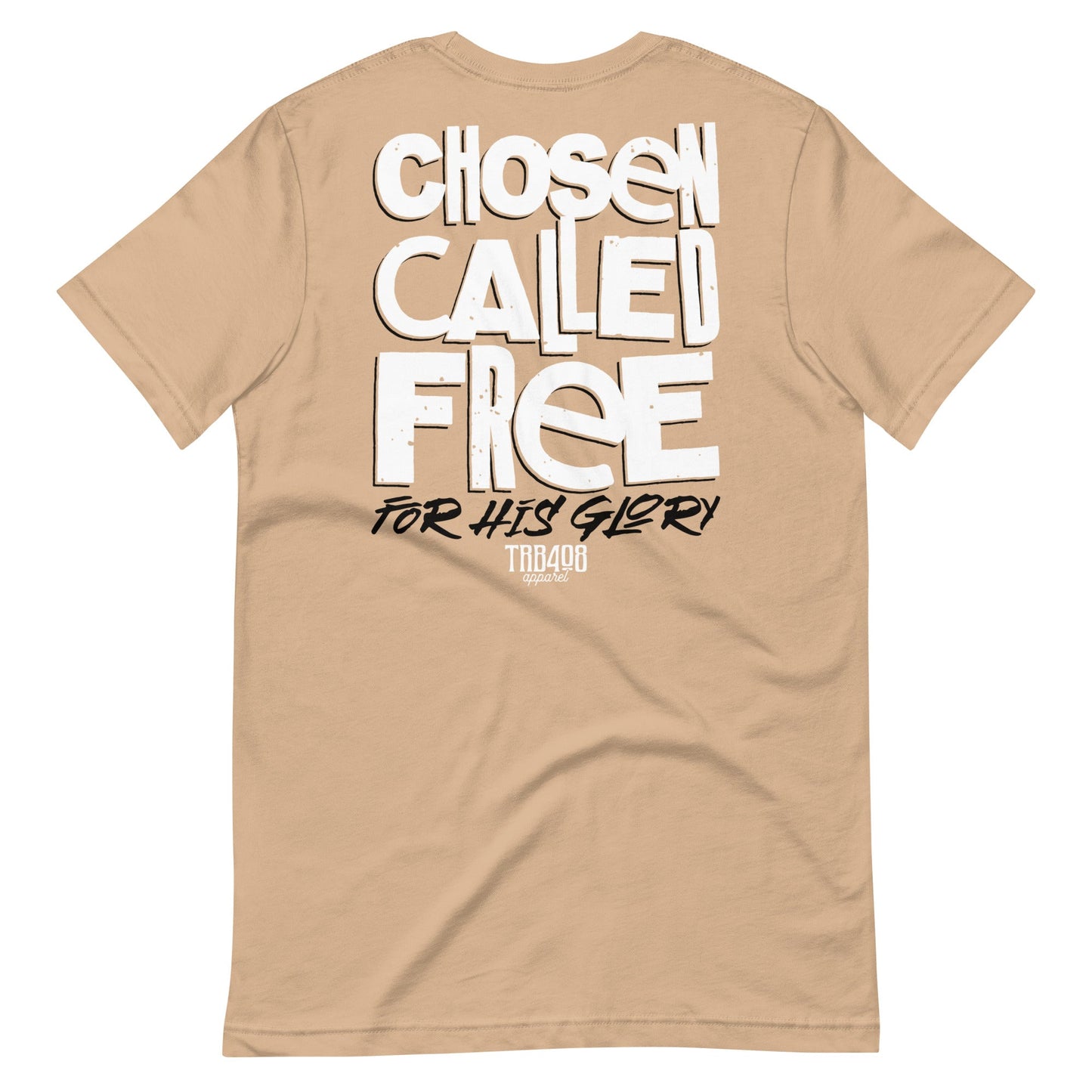 Tan short sleeve CCFG Tee, Back, Christian Apparel