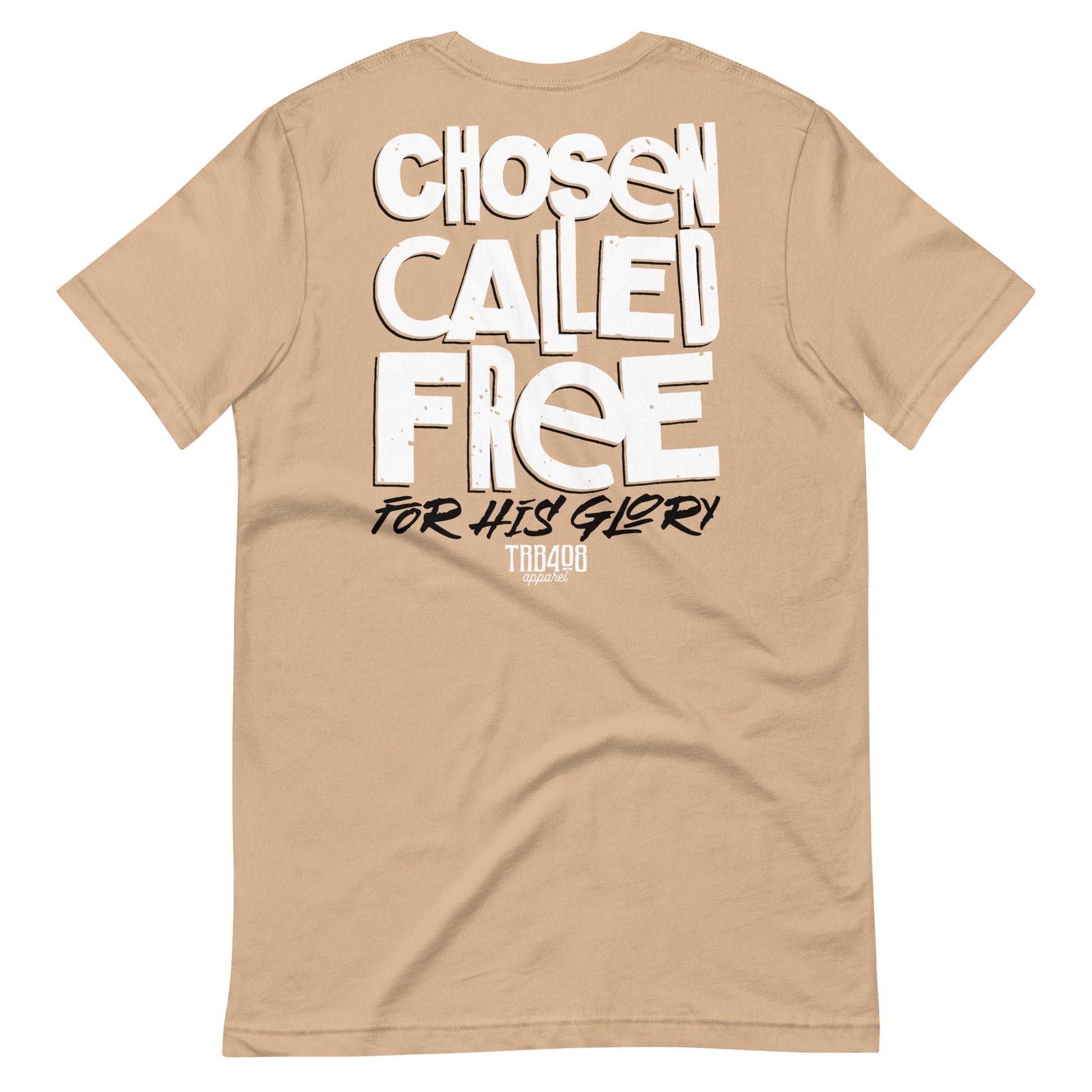 Tan short sleeve CCFG Tee, Back, Christian Apparel