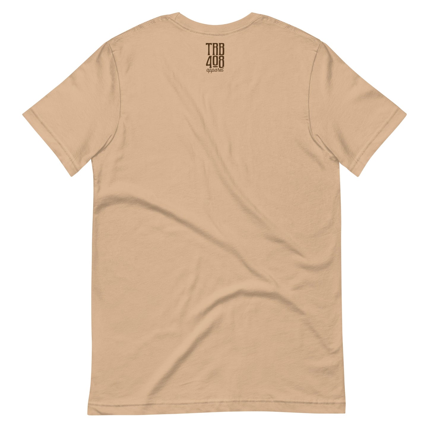 Tan short sleeve Grateful & Blessed Tee, Back, Christian Apparel